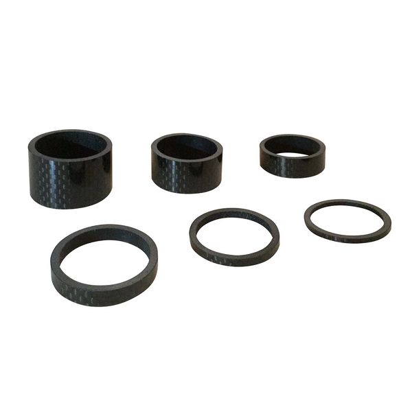 6PCS Light Weight 3K Carbon Headset Spacers 1 1/8"-2mm,3mm,5mm,10mm,15mm,20mm