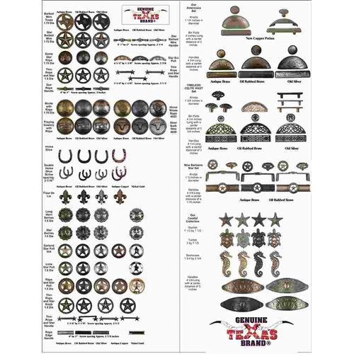 Set of 6 Horseshoe Drawer Pull Cabinet Knob Western Southwest Decor Texas Kitchen (Oil Rubbed Bronze)