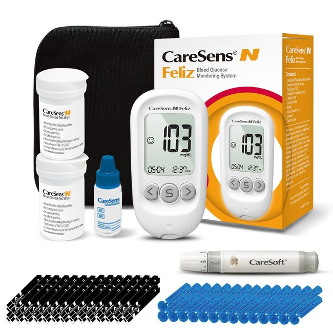 Prueba Glucosa Sangre Medidor Azucar Kit Monitoreo Diabetes Tiras 100 Lancetas