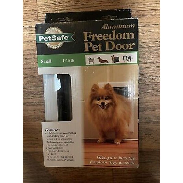 PetSafe Aluminum Freedom Pet Door Small PPA00-10859 5 1/4"x 8 1/8" Flap New Pack