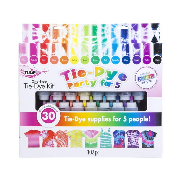 Tulip One-Step Tie-Dye Kit 15-Color Party Kit, Standard, Rainbow