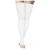 Truform Surgical Stockings, 18 mmHg Compression for Men and Women, Thigh High Length, Open Toe, Beige, White, Large