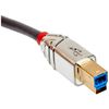 LINDY 36661 USB 3.0 Type A to B Cable, Cromo Line - Grey, 1m
