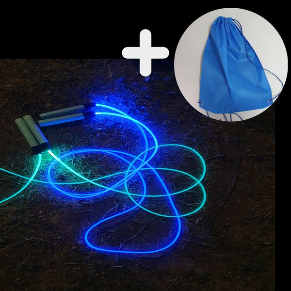 [Sports Bag Gift] Luminous Neon LED Illuminated Skipping Rope, Blue