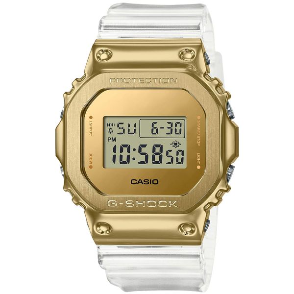 Casio GM-5600 Series Metal Covered Wristwatch, Limited Edition Model / Clear x Gold, Bracelet Type