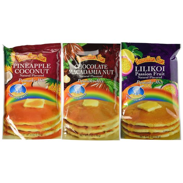 Hawaiian Sun Pancake Mix Assortment 6-ounce (Pack of 3)