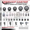 6 Inch Thermoplastic Rubber Wheel Swivel 10mm Threaded Stem Caster Set SCC