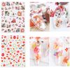 Yeahbo Nail Art Stickers Flowers Self Adhesive, Flowers Nail Stickers for Gel Nails, 8 Sheets Nail Decals Self Adhesive Flower Rose Leaves Butterfly Nail Design, Nail Decoration for Women Girls Kids
