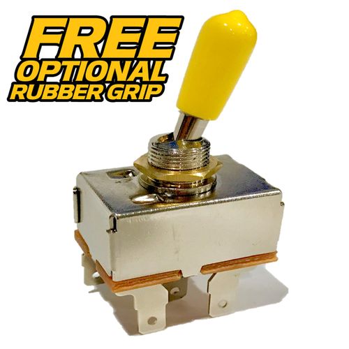 HD Switch Electric Blade Clutch 6 Prong Terminal PTO Switch Replaces SCAG 48787 - AYP 109626X - Grasshopper 184082 - Ferris 5021545SM 5021545 - Woods 604796 with Rubber Grip Upgrade Commercial Mower