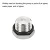 PATIKIL 1/4 NPT Male Plug, 3 Pack Waterproof Dustproof 304 Stainless Steel Thread Hex Head Socket Solid Pipe Fitting with Sealing Rubber Ring