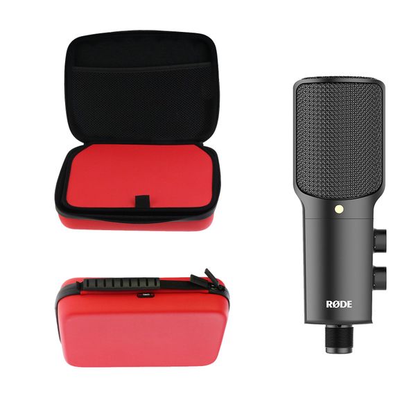 Navitech Red Podcast Microphone Shock Proof Carry Case Compatible with Rode NT-USB