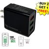 USB Fast Quick Triple wall Charger 18W / 5V.12V / 3.5A for Android/iPhone Black