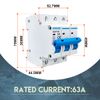 Innfeeltech 1 Pcs 63 Amp Current 230V Miniature Circuit Breakers MCB Triple Pole Type B for DIN Rail Mounting
