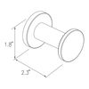 GINGER 4610/SN Kubic Robe Hook, Nickel-4610, Satin Nickel