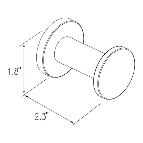 GINGER 4610/SN Kubic Robe Hook, Nickel-4610, Satin Nickel