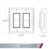TayMac 5127-1 2-Gang Weatherproof Decorator Switch Cover, Vertical, White