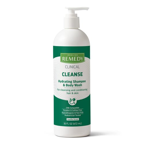 Medline Remedy with Phytoplex Hydrating Cleansing Gel, No-Rinse Body Wash and Shampoo, Paraben and Sulfate-Free, Scented, 16 fl oz