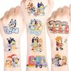 8 Sheets Blue Temporary Tattoos Stickers for Kids,Birthday Themed Party Supplies Decoration Favors, Cartoon Sticker Tattoos Gift for Kids Boys Girls Prizes Carnival Christmas Rewards …