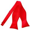 DQT Men Self Tied Plain Satin Tuxedo Bow Tie - Red