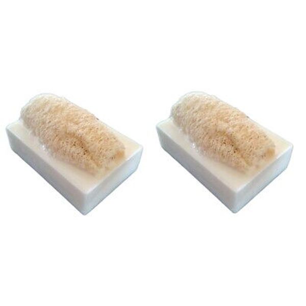2 Bars Handmade Luffa Embedded Soap Lovespell Loofah Loofa Lufa Goats Milk Soft