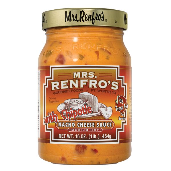 Mrs. Renfro's Nacho Cheese Sauce with Chipotle, 16 oz (4 Pack)