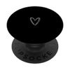 Light Gray Black Minimalist Heart PopSockets Swappable PopGrip