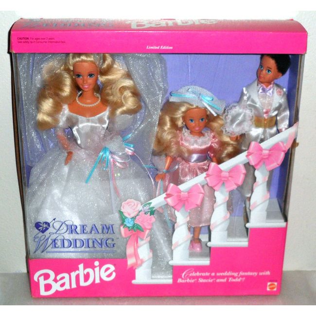Barbie Dream Wedding Gift Set w Barbie, Stacie & Todd Dolls (1993)