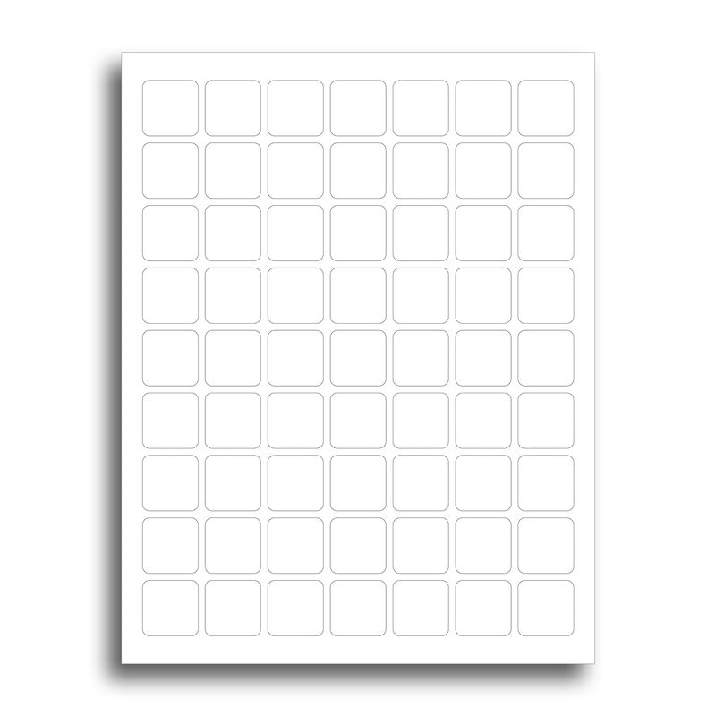 White Adhesive Square Labels, 1x1 Labels - 10 Sheets / 630 Stickers ...