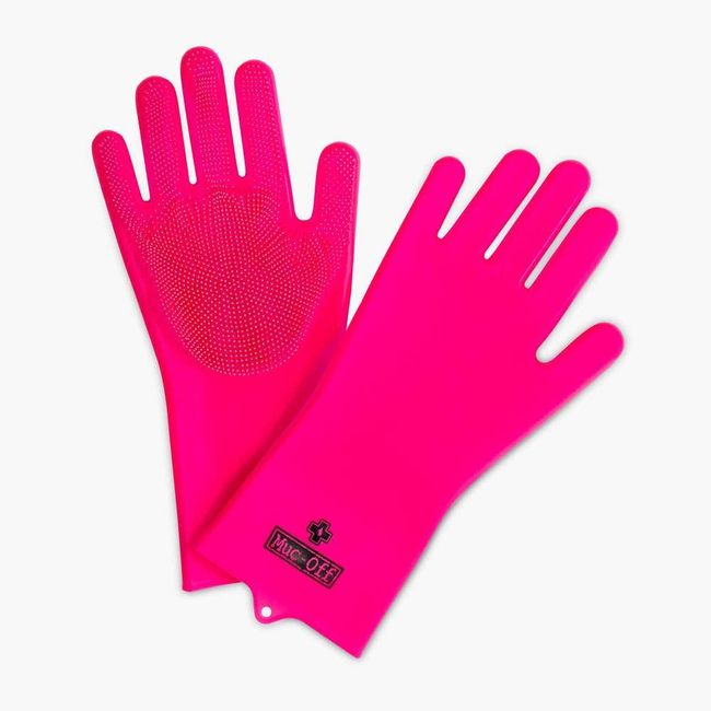 Muc-Off Bicycle Car Wash Gloves DEEP SCRUBBER GLOVES Pink L Size Waterproof