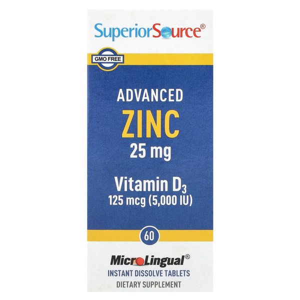 Advanced Zinc, Vitamin D3, 60 MicroLingual® Instant Dissolve Tablets