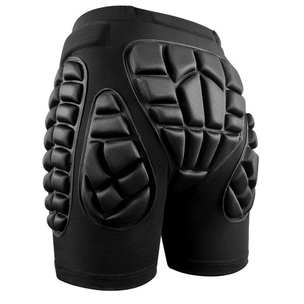 Soared 3D Protection Hip Butt EVA Paded Short Pants Protective Gear Guard Impact Pad Ski Ice Skating Snowboard Black XL