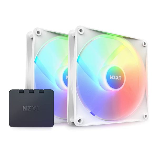 NZXT F140 RGB CORE TWIN PACK & RGB Lighting Controller [White] PC Case Fan RF-C14DF-W1 FN1926