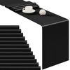 Pesonlook 12 Pack Black Satin Table Runner, 12x72 Inch, Solid, Classic, For Rectangular and Round Tables