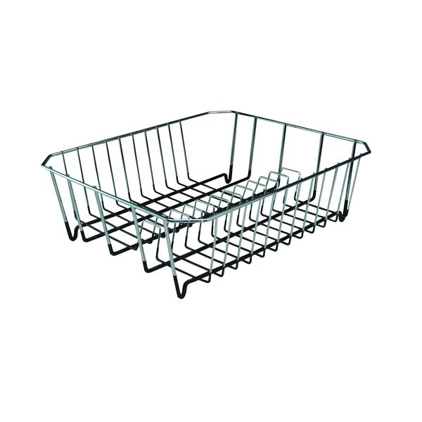 APOLLO Chrome Rectangular Dish Drainer with cutlery holder, 364x314x120 mm 1523