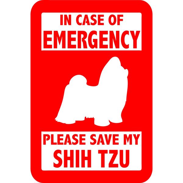 Eyecandy Decals Please Save My Shih TZU 5" Decal Sticker RED