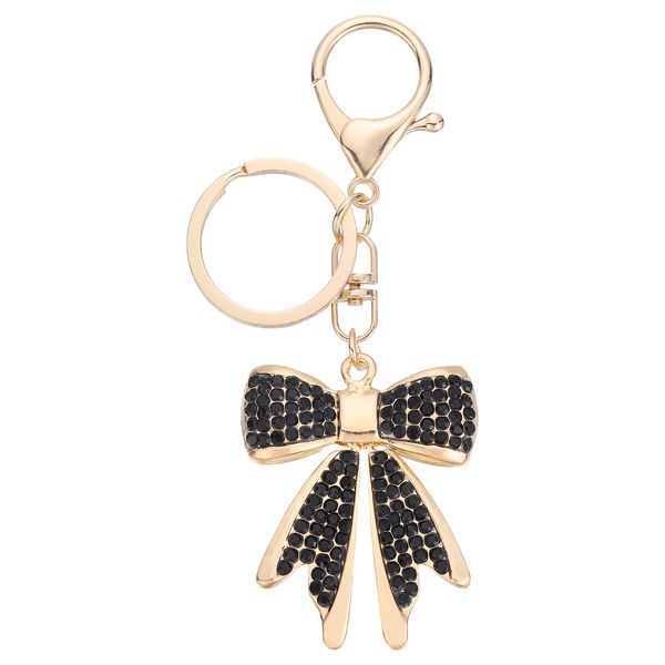 sourcing map Bow Keychain Keychains, Pendant Key Chain Keyring Bags Charm Backpack, Black