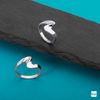 Amberta Solid Sterling Silver Wave Ring for Women: Wavy Ring Size T
