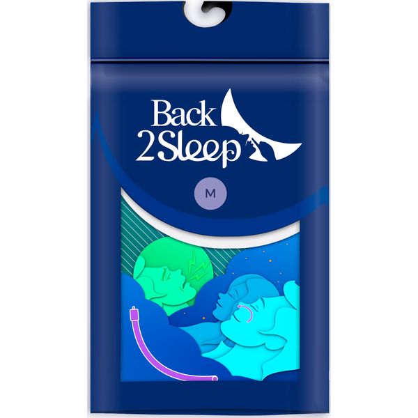 Back2sleep - Nasal Stent - Nasal Tube Against Snoring and Sleep Apnea - 2 Stents and Gel for One Month of Use (M)