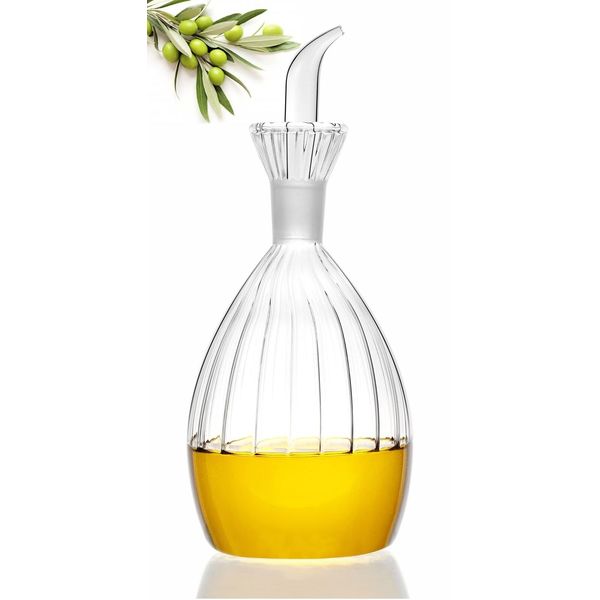 18 oz/500 ml 100% Glass Olive Oil Dispenser Bottle Oil Carafe Decanter for Ki...