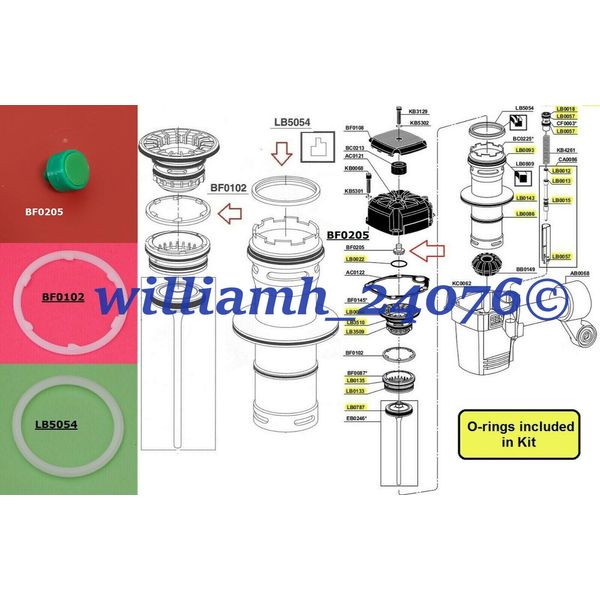 Senco SN60 SN65 O-ring Kit + BF0102 + LB5054 + BF0205