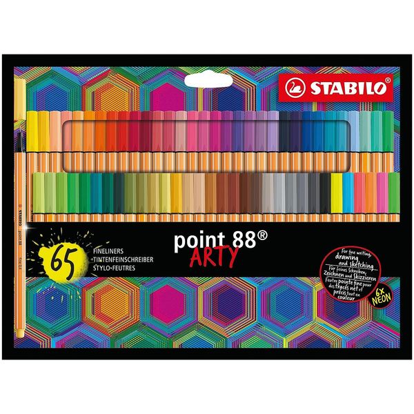 Fineliner - STABILO point 88 - ARTY - Pack of 65 - Assorted colours