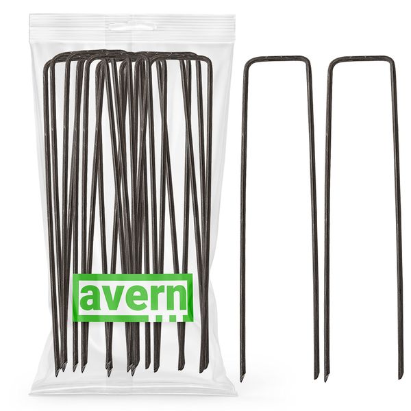 Avern 50 pack of 6 inch Garden Securing Peg for weed fabric, netting, fleece, groundsheets, landscape fabrics, polythene sheeting, chicken wire, membrane (50, 6"/150mm, Steel)