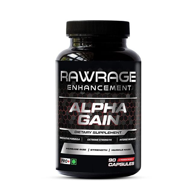 Rawrage Alpha Gain Muscle & Size Increase Formula 90 Capsules