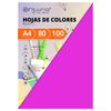 Pack of 100 Sheets Colour Pink Fluorine Size A4 80g
