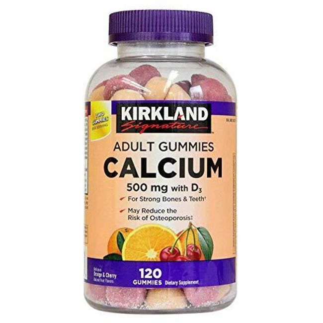 Kirkland Signature Chewable Calcium with Vitamin D3 Adult Gummies, 120 ct