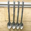 Chef-Hub Professional Serving Spoons with Hook Handles, 16 Inch, Set of 4, Silver, Solid & Perforated, Kitchen and Servingware, Spoon Set