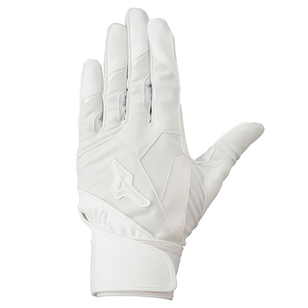 Mizuno ZeroSpace Batting Gloves, Ambidextrous, Baseball, High School Baseball, Global Elite (White/L/Men's)