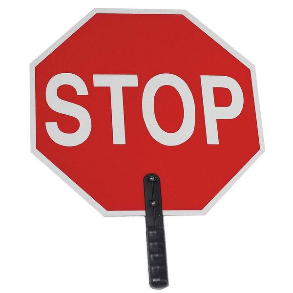 GRAINGER APPROVED 03-855 Paddle Sign,Stop/Stop,18 In. W 6FGJ9