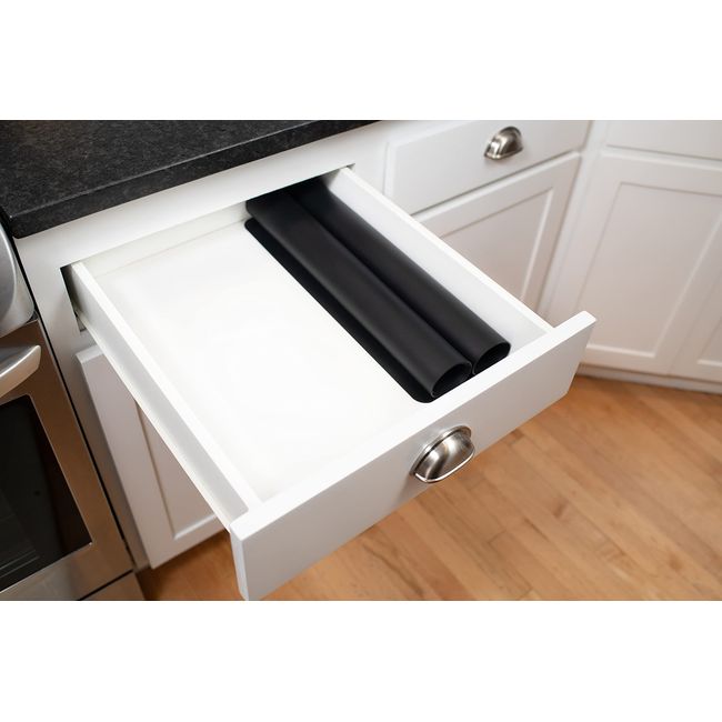 Silicone Counter Mats Set of 2, Heat Resistant, Kitchen Countertop  Protector, Non Slip, Black
