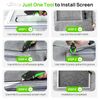 Versatile Screen Roller Tool, 3 in 1 Screen Spline/Repair Tool, Roller+Hook+Trim -3pcs Different Rollers with Bearing,Removal Hook-Foldable, 3pcs Blade-Storage,Replacement for Installing Window Mesh.